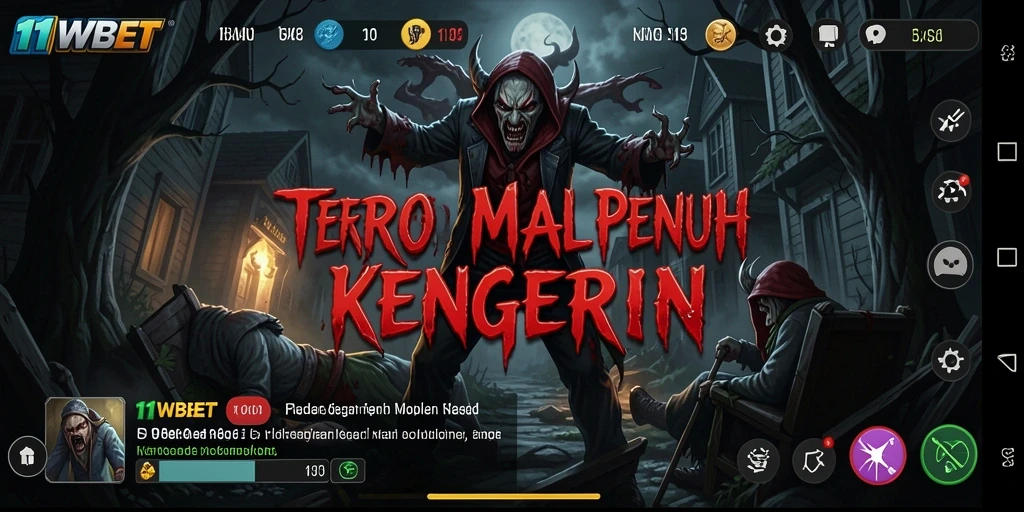 Screenshot menampilkan suasana mengerikan dalam gameplay 11WBET.