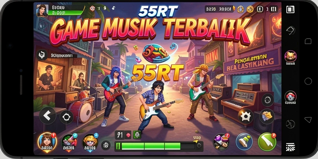 Screenshot gameplay 55RT yang menampilkan pengalaman musik yang interaktif.