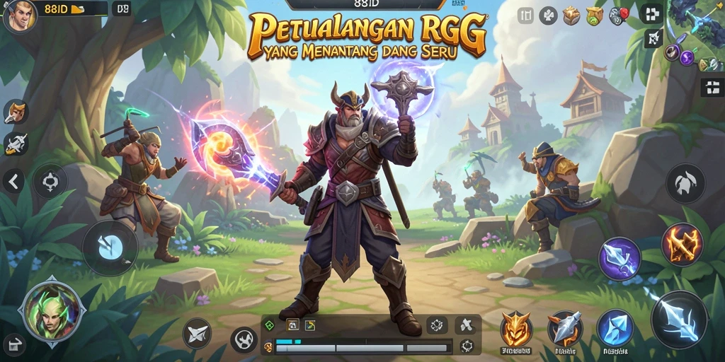Tampilan gameplay mendebarkan dalam 88ID yang penuh petualangan RPG.