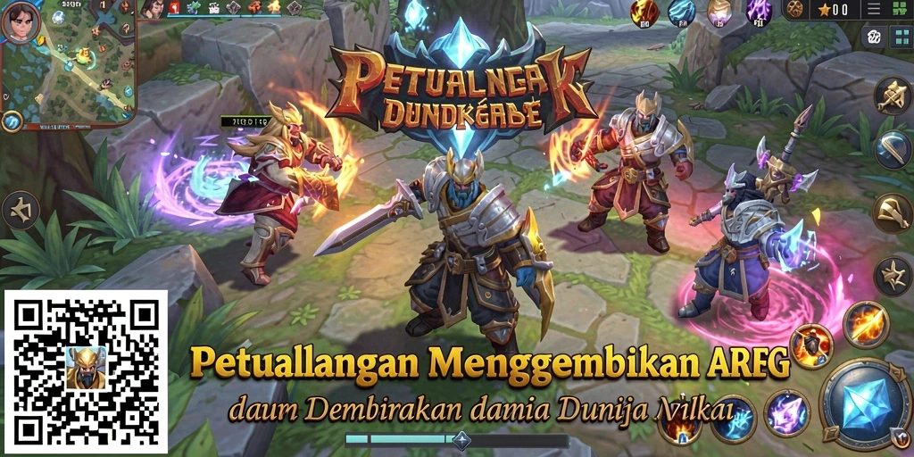 Tangkapan layar dari gameplay seru 8QR dengan pertarungan ARPG.