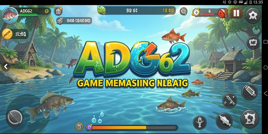 Gameplay mendebarkan dalam ADG62 saat menangkap ikan besar di lautan.