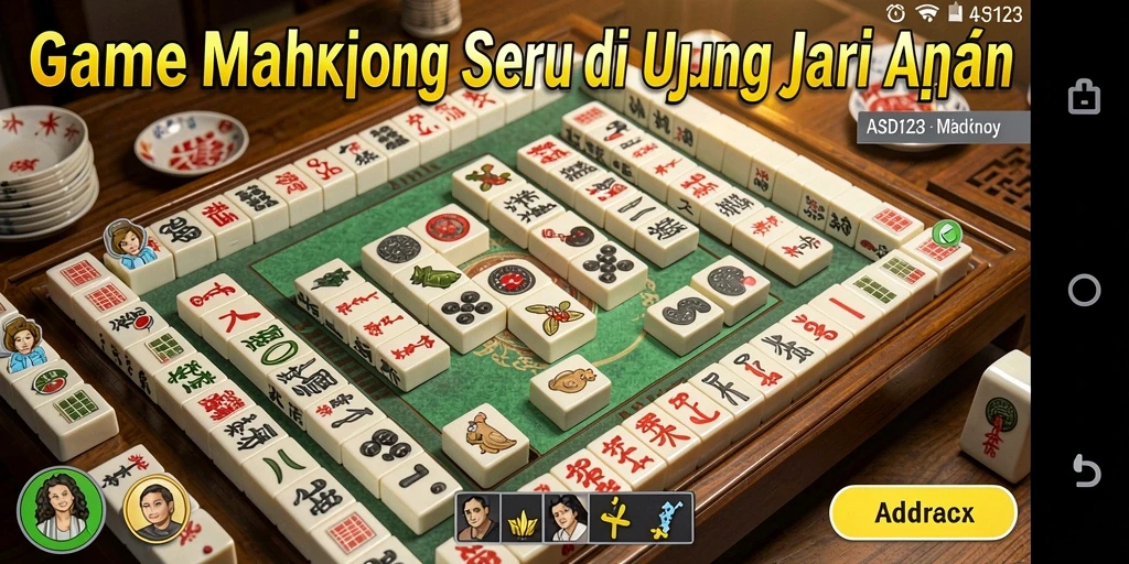Screenshot gameplay ASD123 yang menampilkan tantangan Mahjong.