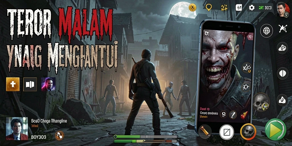 Tampilan gameplay yang menegangkan dalam BOY303 saat mengeksplorasi ruang angker.