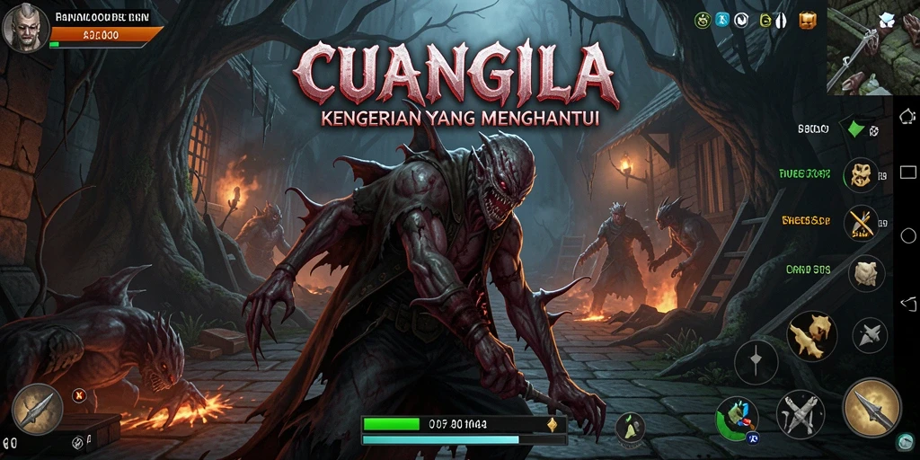 Tampilan gameplay yang menegangkan di CUANGILA, penuh dengan momen horor.