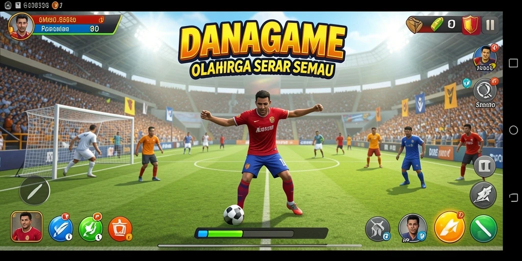Tampilan gameplay seru dalam DANAGAME menunjukkan aksi olahraga yang mendebarkan.