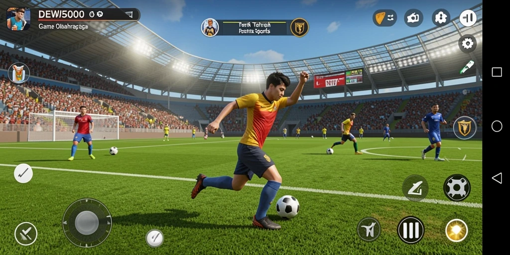Screenshot DEWI5000 menampilkan aksi seru dalam pertandingan olahraga.