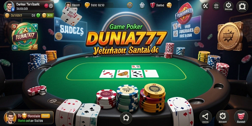 Screenshot DUNIA777 menampilkan gameplay Poker yang mendebarkan.