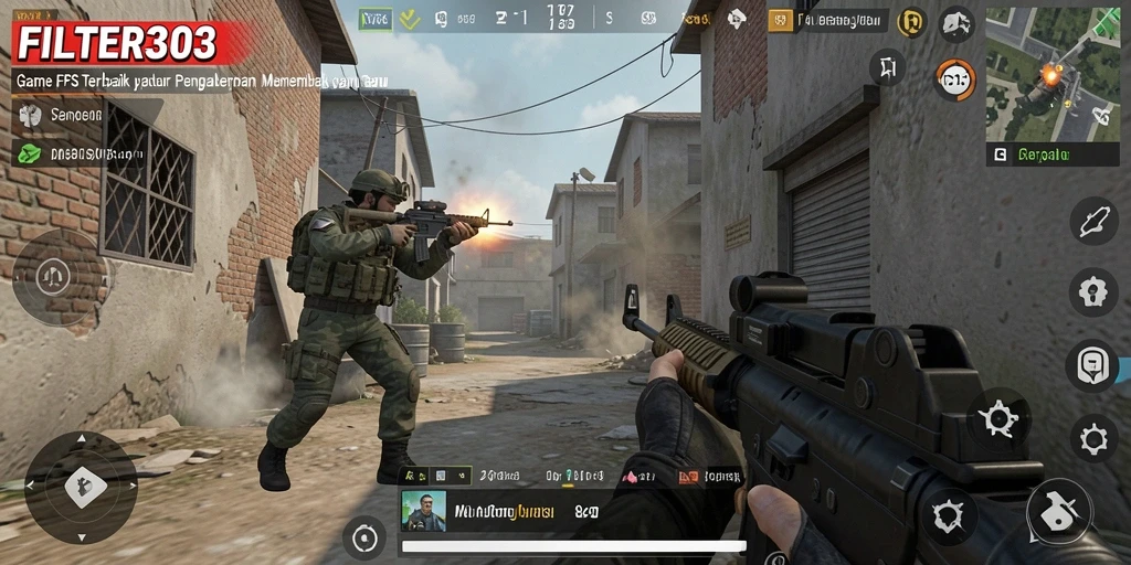 Gameplay menarik FILTER303 dengan aksi menembak intens.