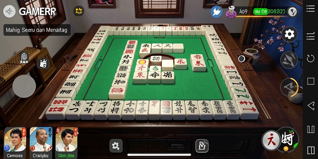Tangkapan layar utama GAMERP menampilkan gameplay Mahjong yang menarik.