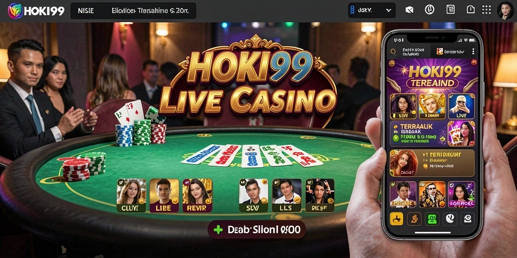 Tampilan gameplay HOKI99 yang mengasyikkan dengan dealer langsung.