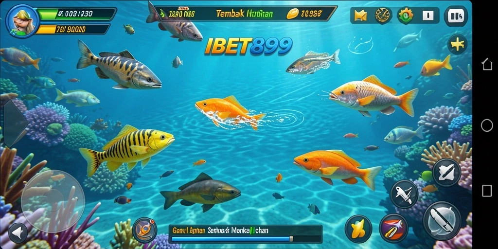 Screenshot gameplay IBET899 menampilkan aksi menembak ikan yang seru.