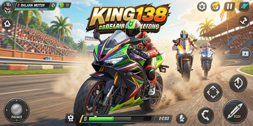 Gameplay seru dari KING138 dengan balapan motor yang mendebarkan.