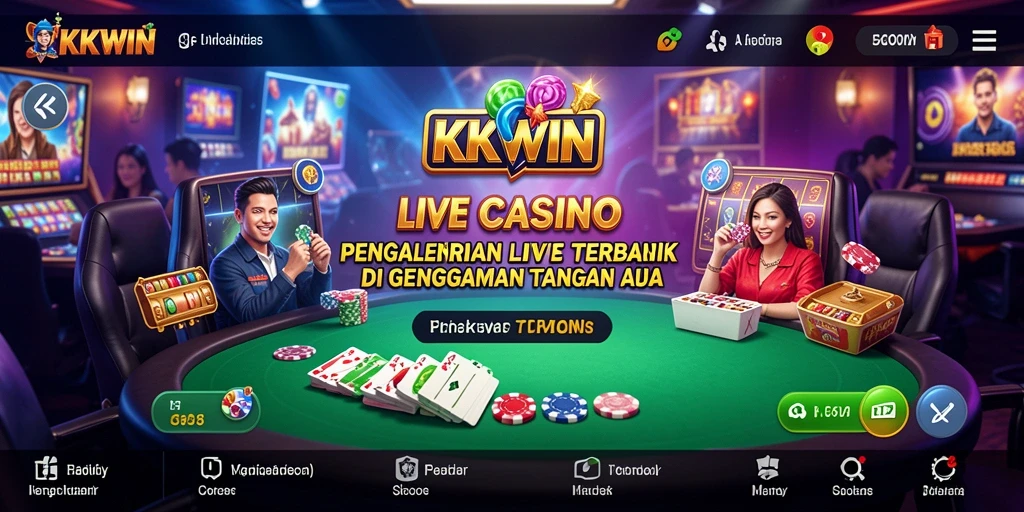 Screenshot gameplay KKWIN menunjukkan dealer langsung sedang berinteraksi dengan pemain.