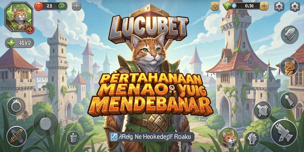 Tampilan gameplay menarik dari LUCUBET dalam mode Tower Defense.