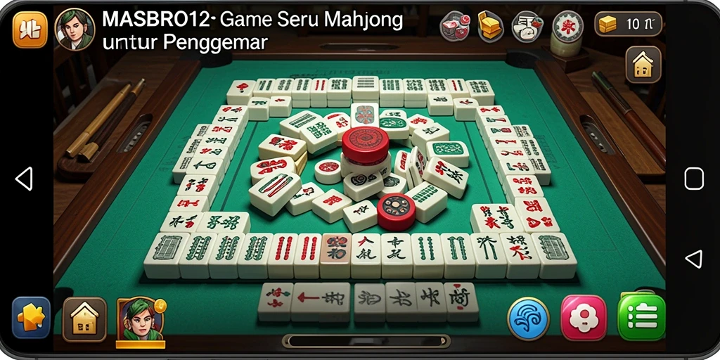 Tampilan gameplay seru dalam permainan Mahjong MASBRO12.