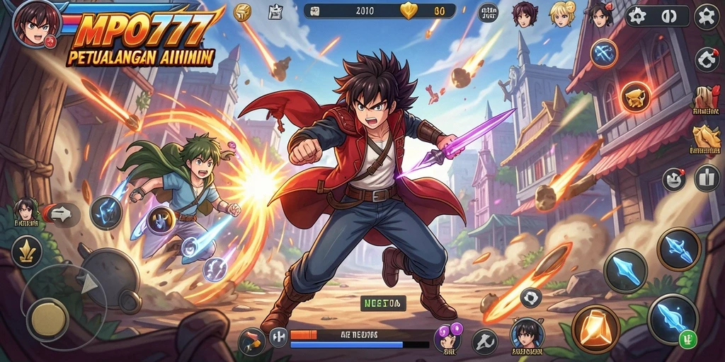 Tampilan menarik dari gameplay MPO777 yang menampilkan karakter anime dalam aksi.