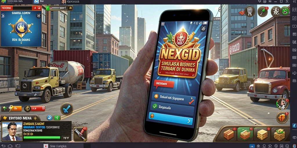 Tampilan menarik dari gameplay Tycoon NEXGID, tunjukkan manajemen bisnis.