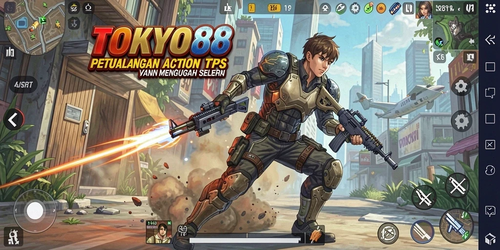 Screenshot utama dari gameplay TPS yang intens dan seru di TOKYO88.