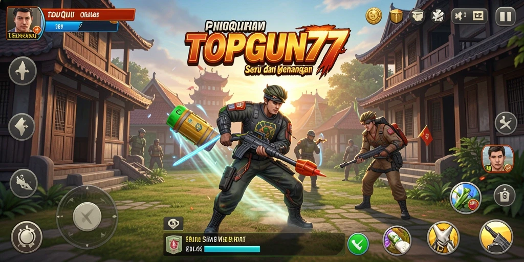 Tampilan gameplay seru dalam game QiuQiu TOPGUN77.