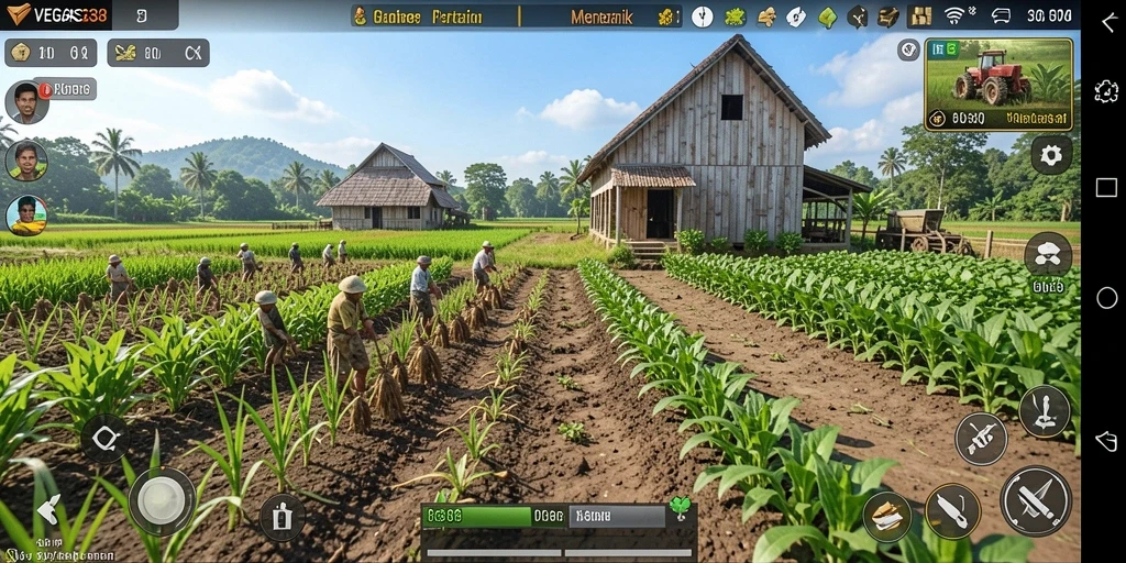Tampilan gameplay pertanian yang menarik dan interaktif di VEGAS338.