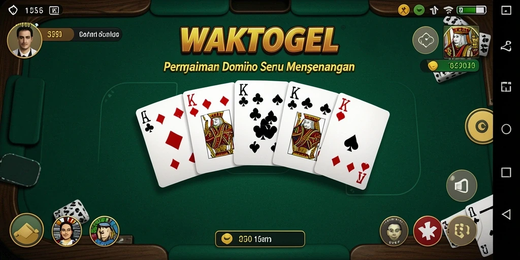 Menampilkan gameplay seru dari permainan Domino WAKTOGEL.